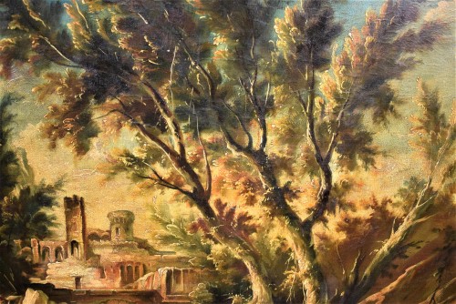 Antiquités - Paysage Fantastique - attribué à Alessandro Magnasco (1667 - 1749)